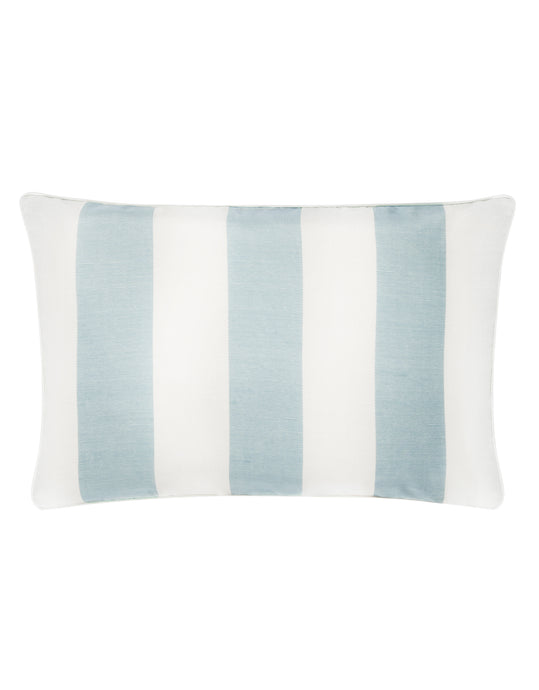 New Cary Silk Rectangular Cushion with Piped Finish in Blue