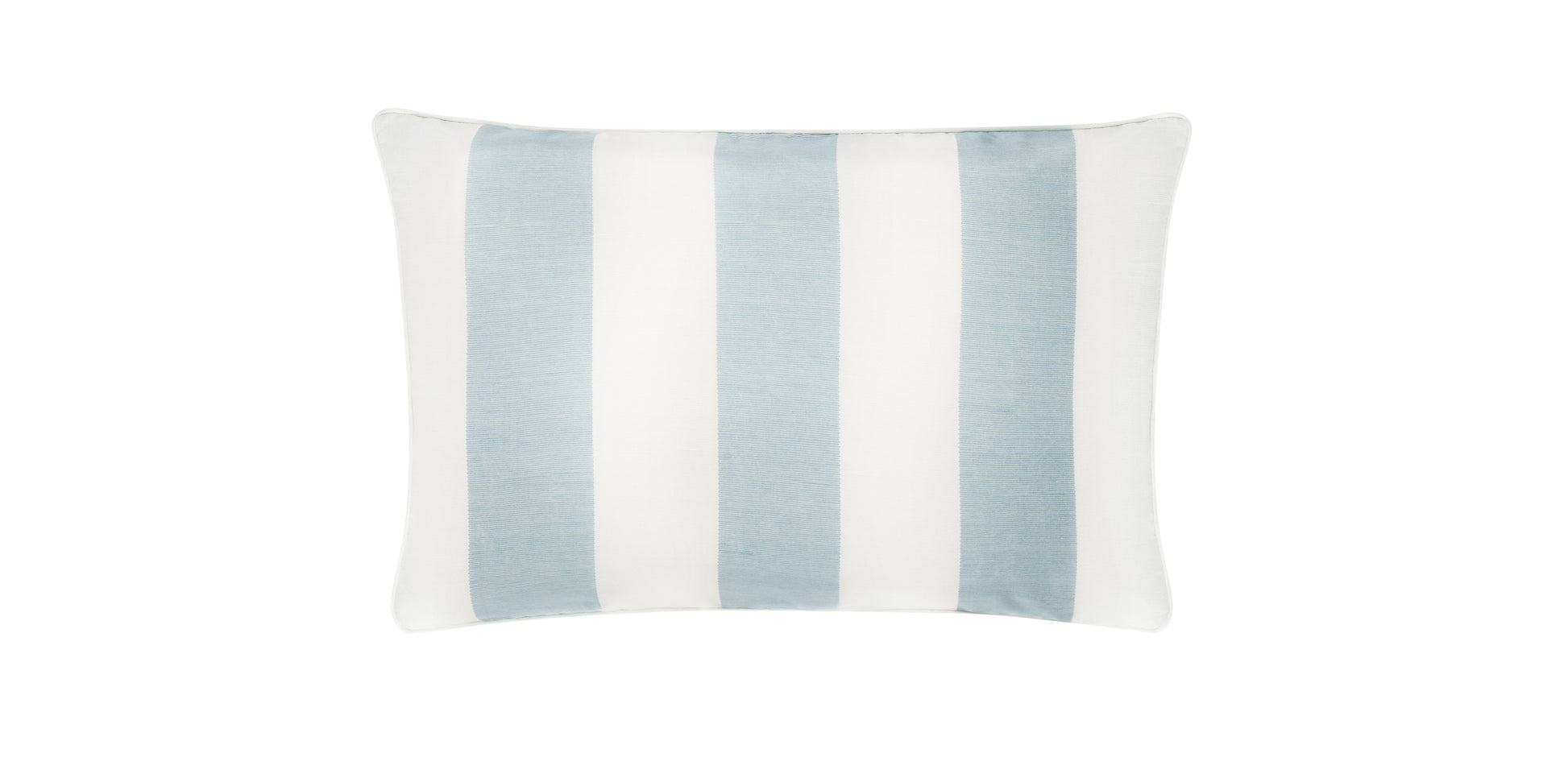 Cary Silk Rectangular Cushion with Blue Piped Edging