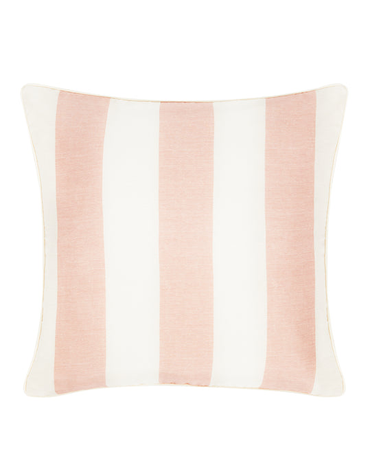 Pale pink square cushion with piped finish and Cary Silk material