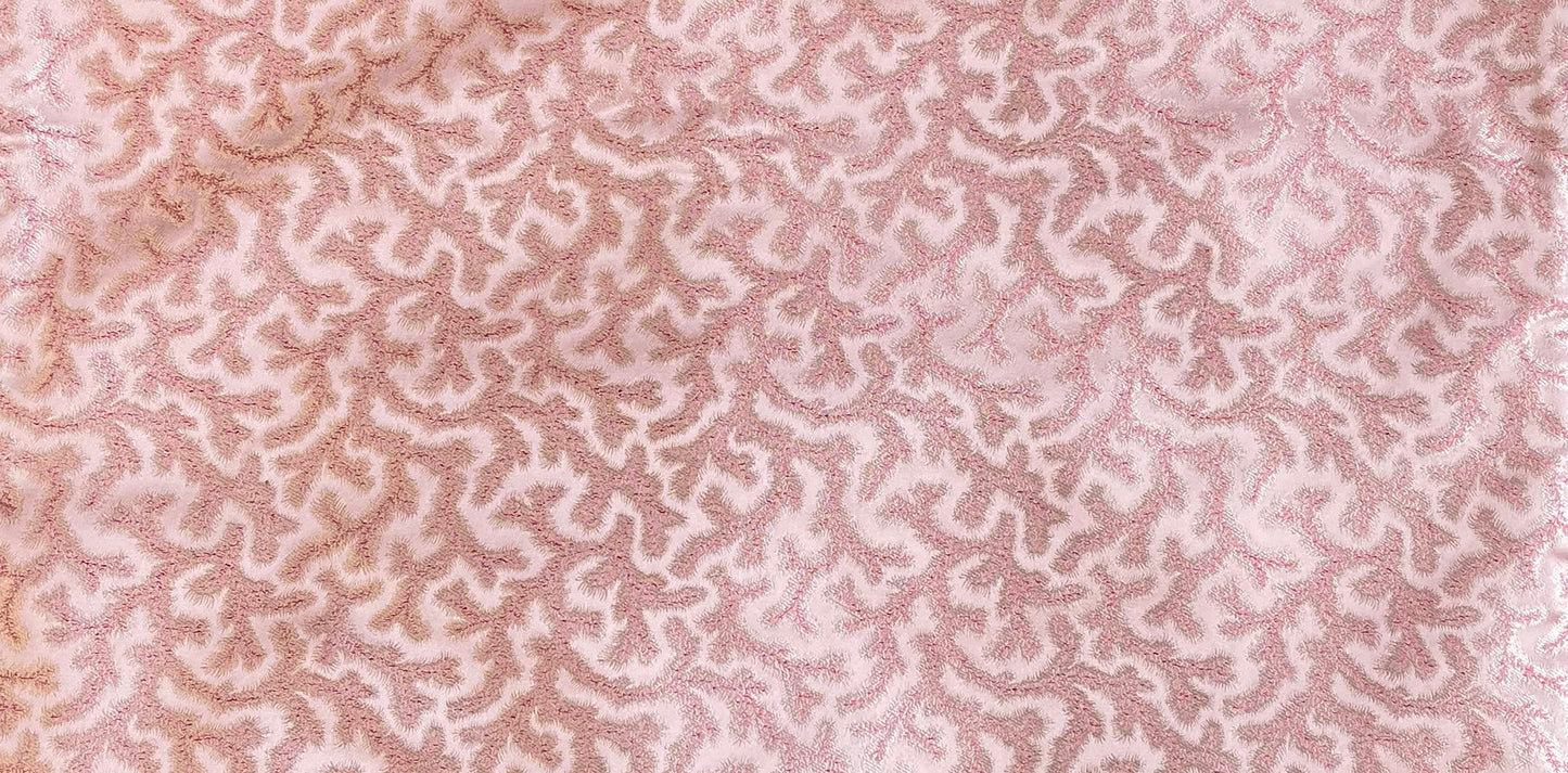 Coral Fern Silk Square Cushion Cover with Pink Frill - Clearance