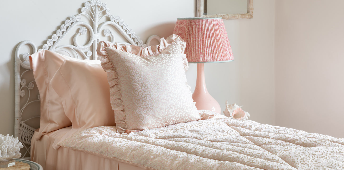 Coral Fern Silk Eiderdown in Pink Color