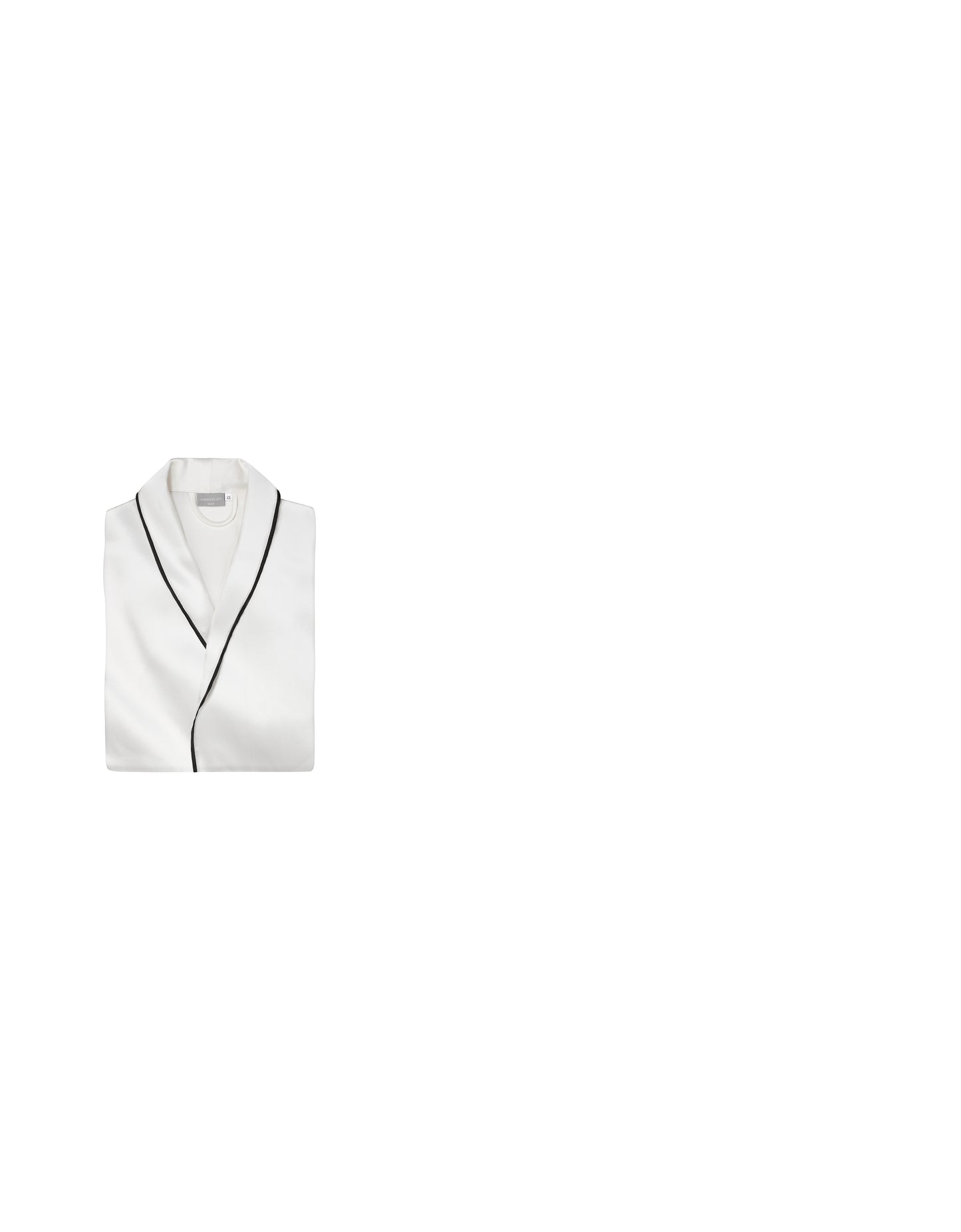 Woman wearing Ivory Silk Robe from Gingerlily Basics