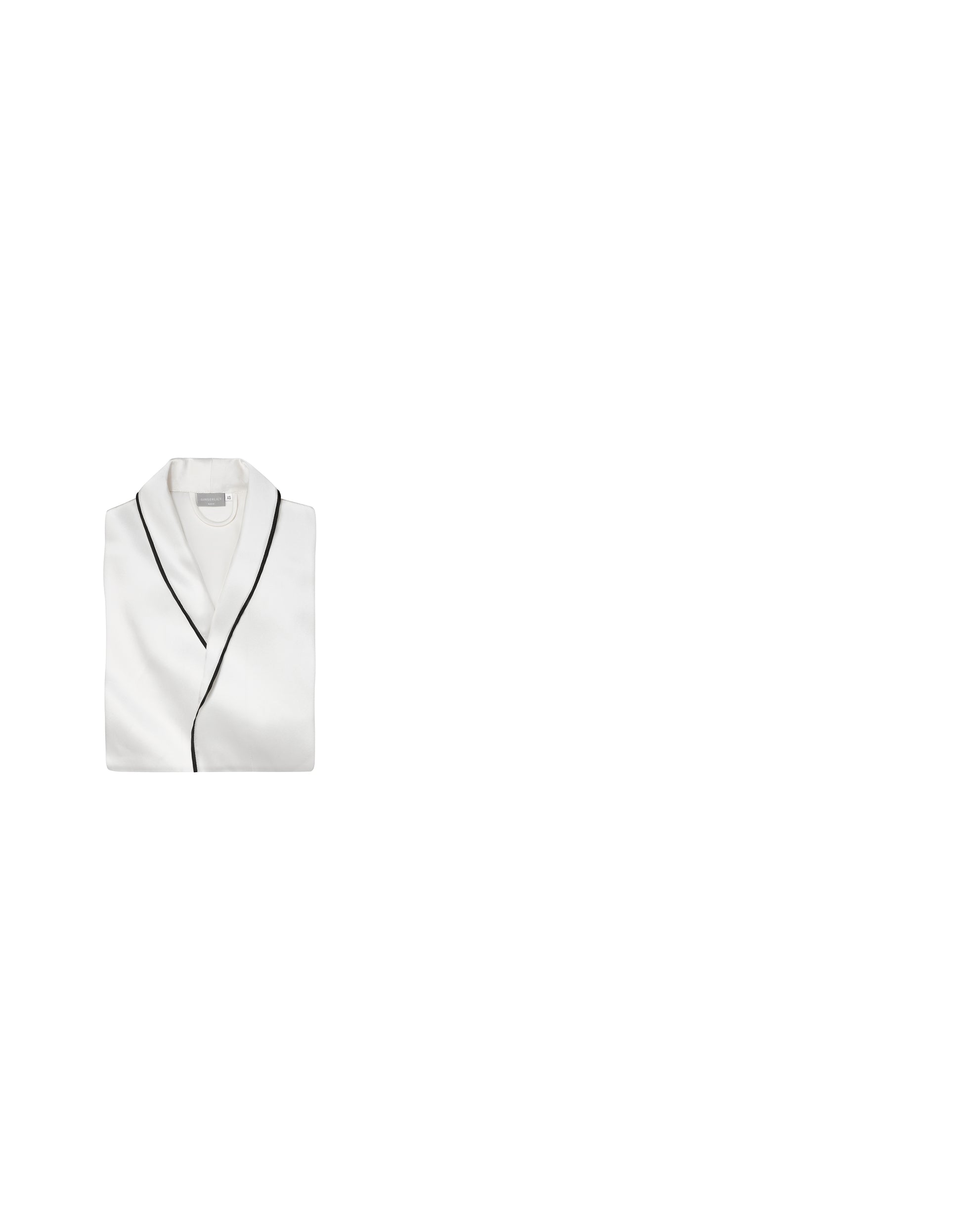 Woman wearing Ivory Silk Robe from Gingerlily Basics