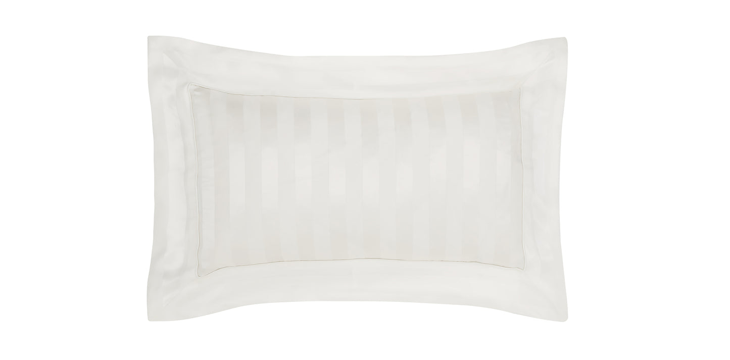 Striped 100% silk pillowcase in ivory