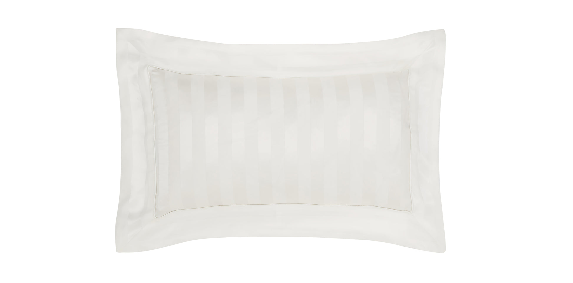 Striped 100% silk pillowcase in ivory