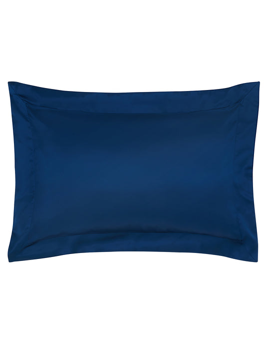 Navy silk pillowcase with smooth texture