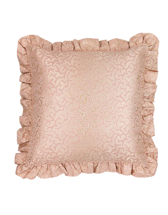 Coral Pink Silk Square Cushion