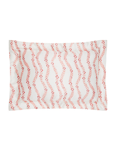 Pink silk pillowcase with a tangleweed pattern