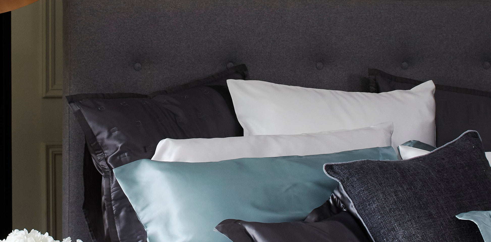 Charcoal Silk Cushion Cover on Sale
