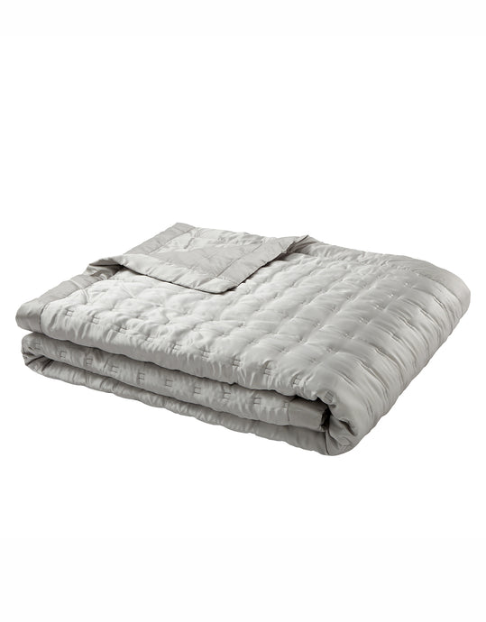Windsor Silk Bedspread in Silver Grey