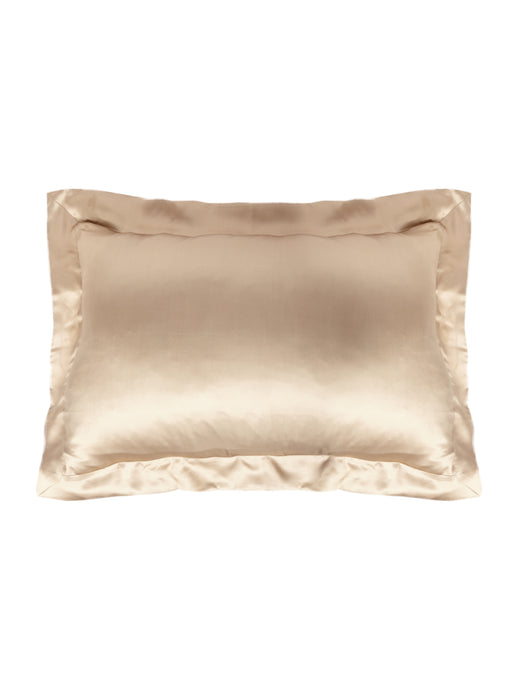 Smooth sand colored silk pillowcase
