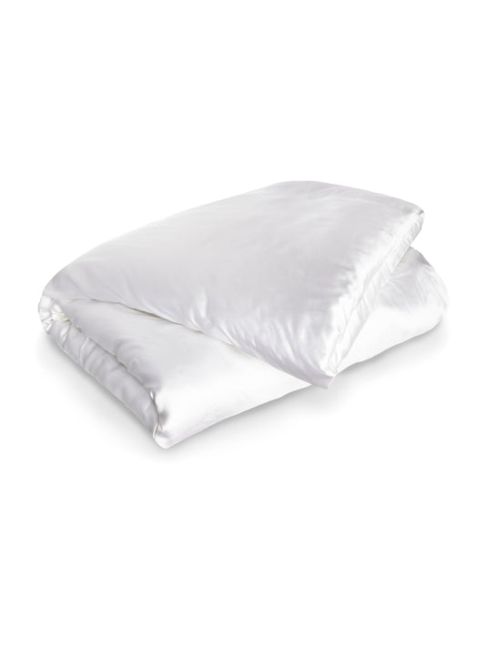 White Silk Duvet Cover with St Tropez Design